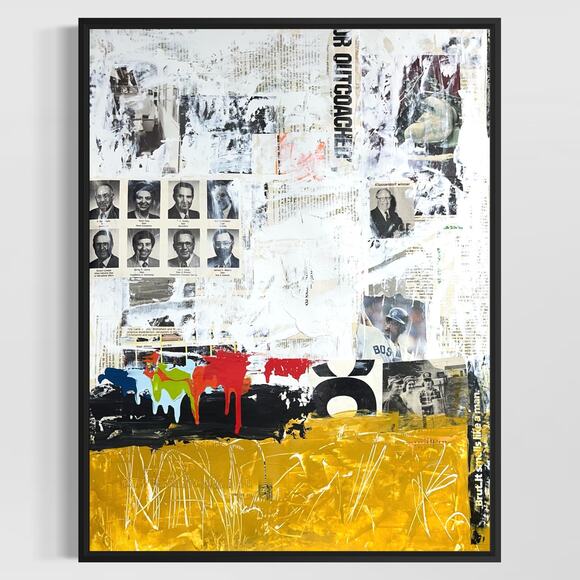 Original Mixed Media Abstract Modern Art Painting 18x24 